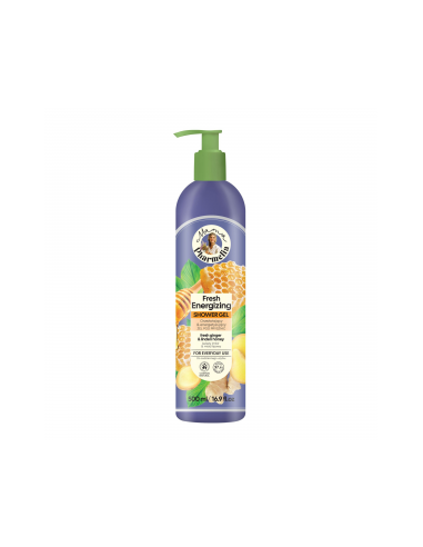 GEL DE DUCHA FRESCO ENERGIZANTE PARA USO DIARIO CON JENGIBRE Y MIEL DE TILO, 500 ML