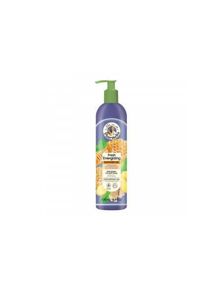 GEL DE DUCHA FRESCO ENERGIZANTE PARA USO DIARIO CON JENGIBRE Y MIEL DE TILO, 500 ML