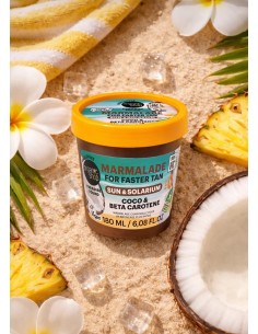 Mermelada corporal para un bronceado más rápido. Coco y betacaroteno. 180ml